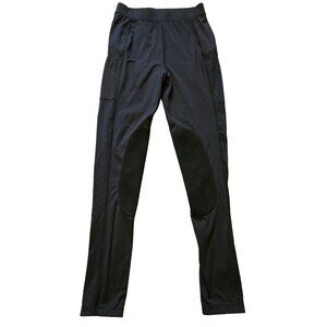 Wilit Girls Riding Knee Patch Breeches Pants Equestrian XL Zipper Pockets Black